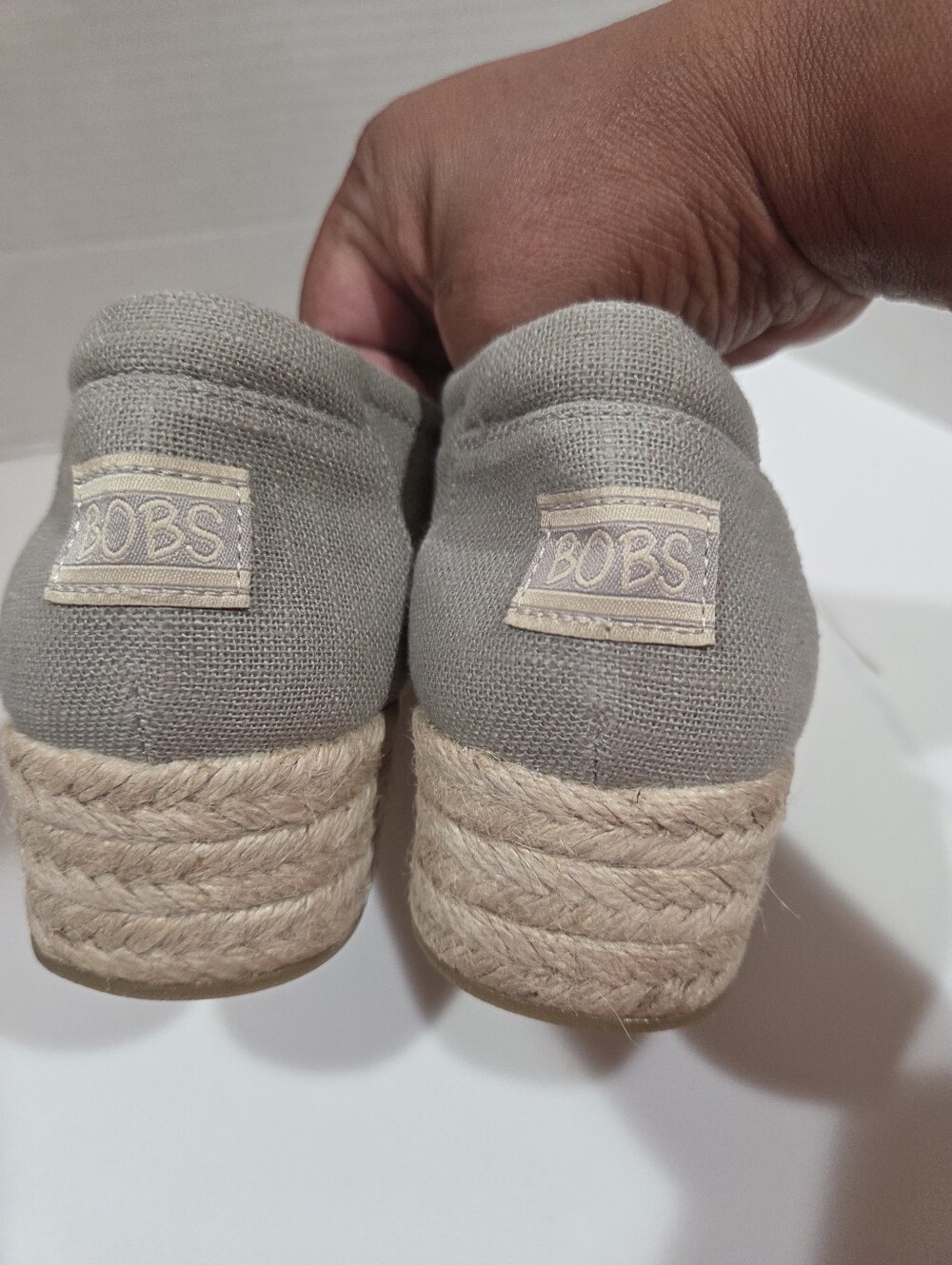Bobs from Skechers Women's Taupe Espadrille Wedge Slip On Shoes Size 7.5 - Picture 8 of 16